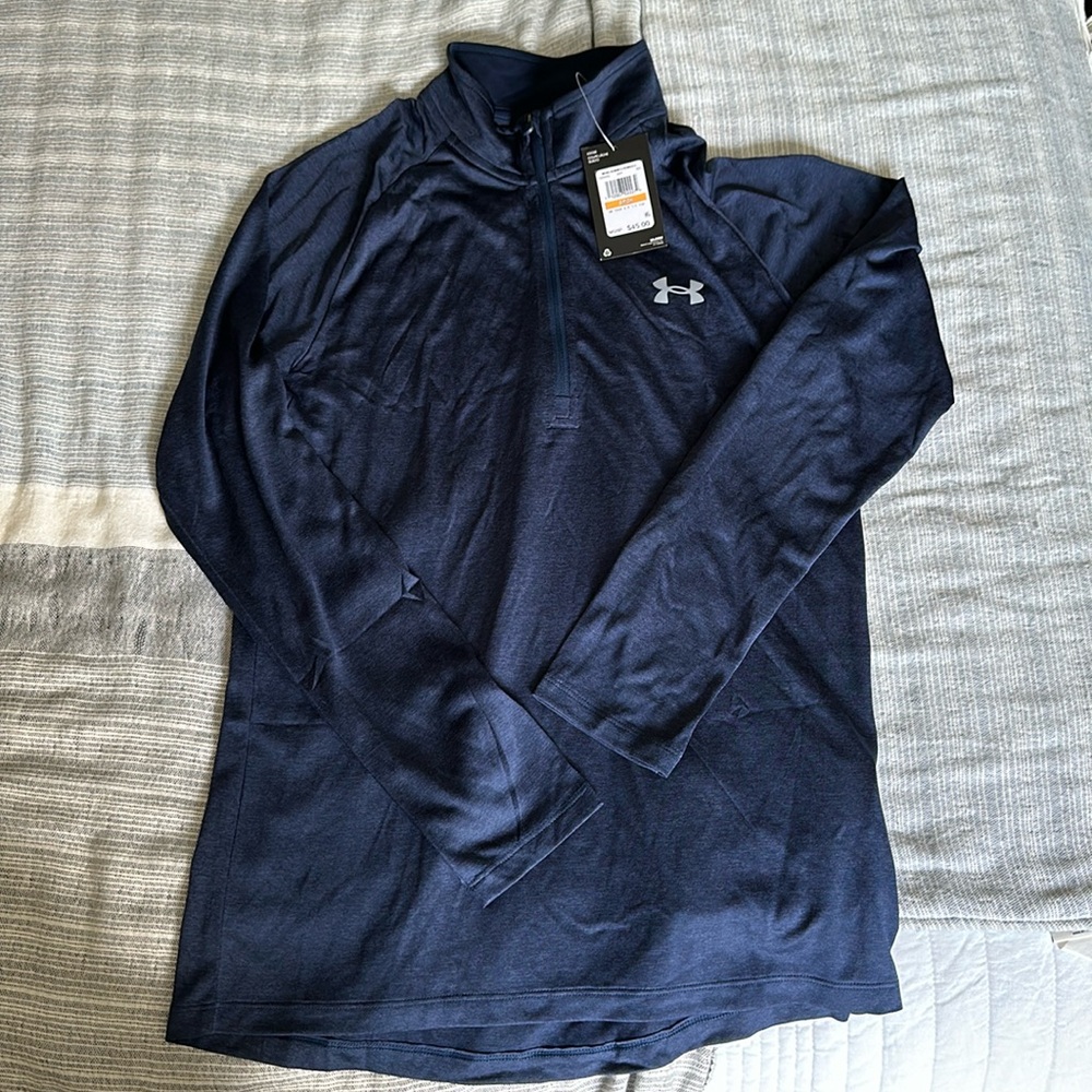 Under armour long sleeved 3/4 zipper shirt